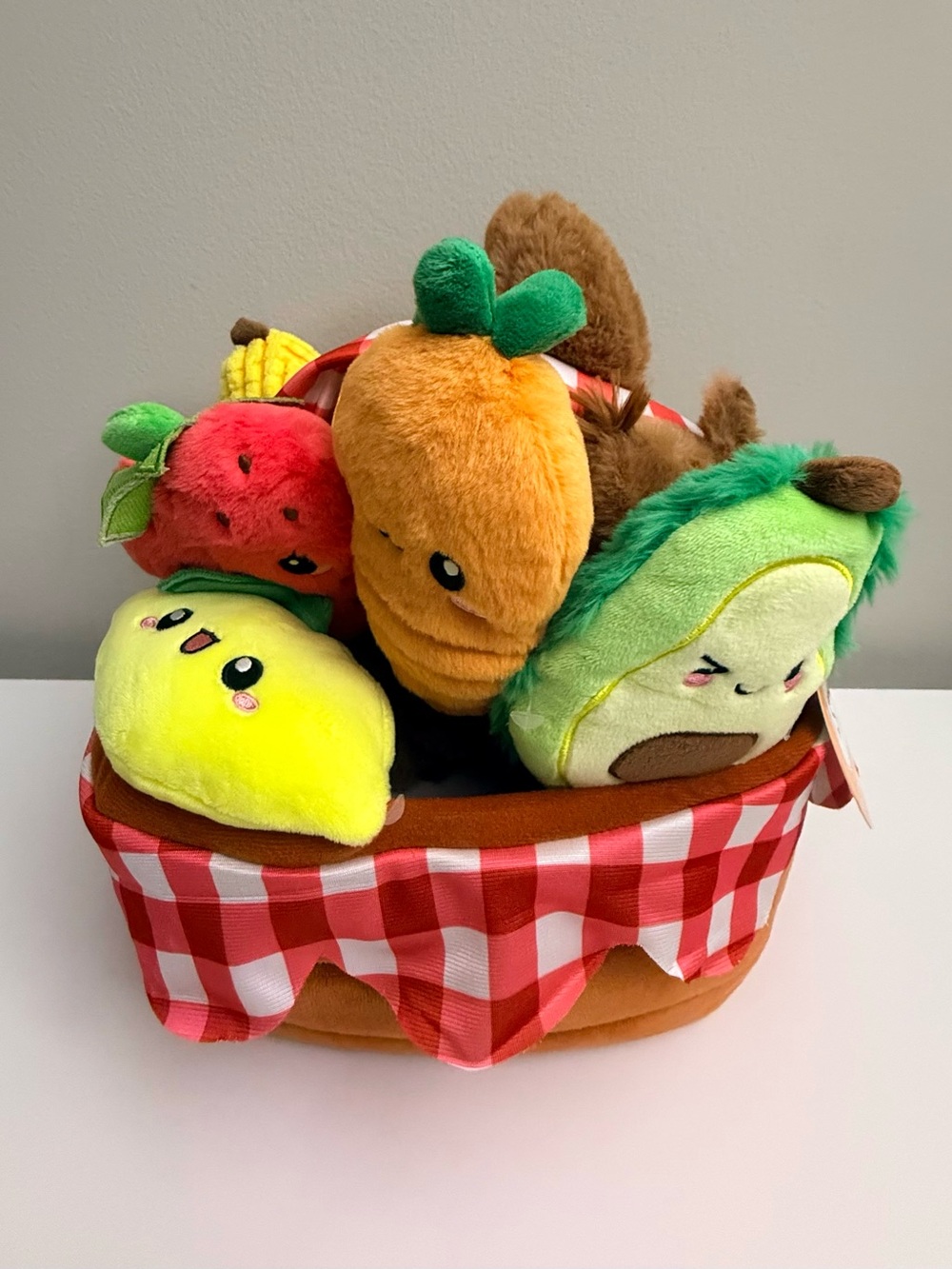 NWT Spark Create Imagine Plush Picnic Playset, 7 Pieces Stuffed Animals